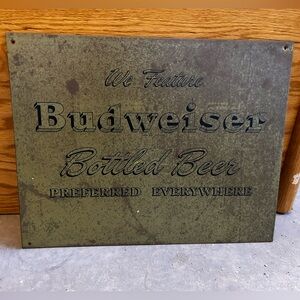 Made to look vintage Budweiser tin wall sign
